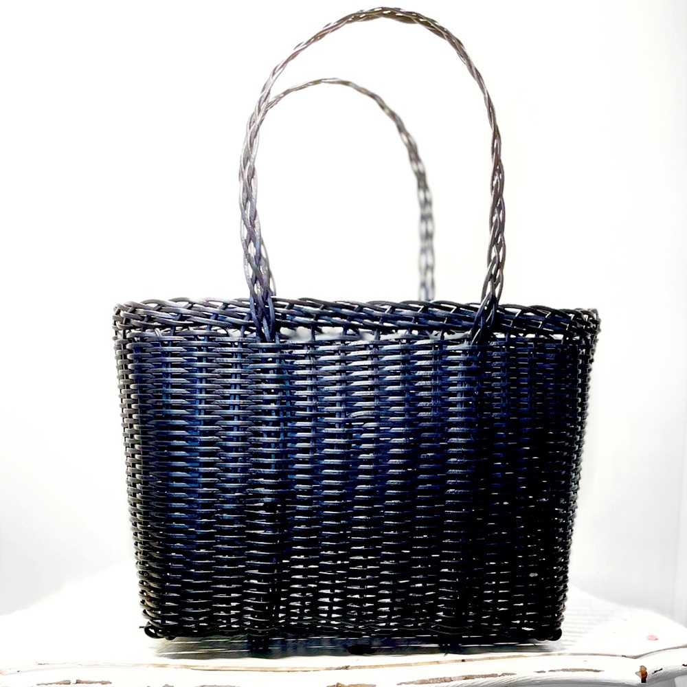 Recycled Plastic Black woven purse